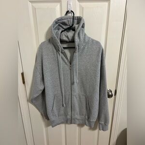 Brandy Melville Gray Zip Up Sweater